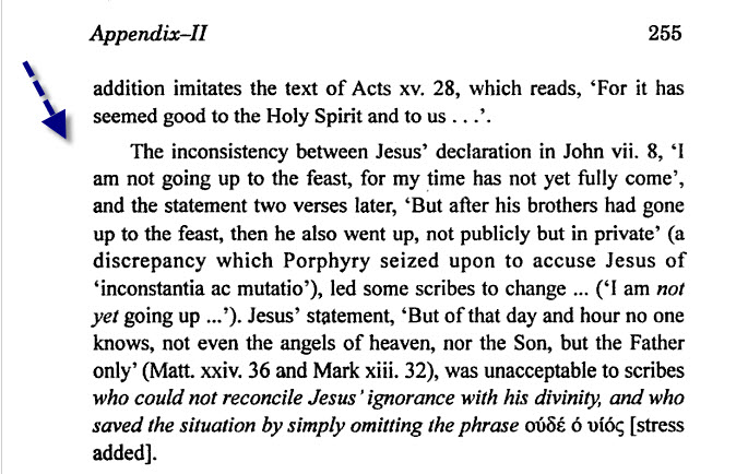 ويسير على دربهم ايضا ... Abdus Sattar ... ويؤكد نفس الكلام ان اتهام الوثنى ليسوع هو سبب تغيير النساخ للقراءة (8)