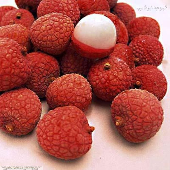 ​ Lychee ليتشي ​ ​ موطنها جنوب الصين وجنوب الهند وتايوان قشرتها قاسية تقريبا مثل قشرة الفستق السوداني ويقال أنها قديمة أي ما قبل الميلاد بـ 2000 سنة وتشبه في المذاق العنب وغنية جدا بفيتامين C تؤكل طازجة وتستعمل في تصنيع الآيس كريم والحلويات وسلطة الفواكه ​